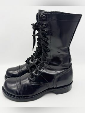 Corcoran 1515 Black Leather 10" Jump Combat Boots Women 7 W Made USA